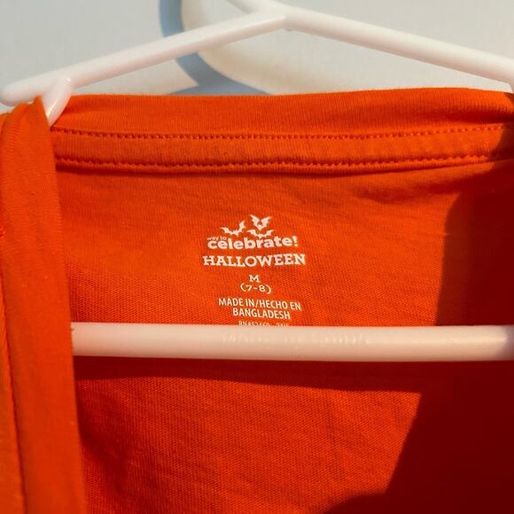 Halloween Graphic Tee, Orange, Size M (7/8), Gender Neutral - Picture 3 of 6